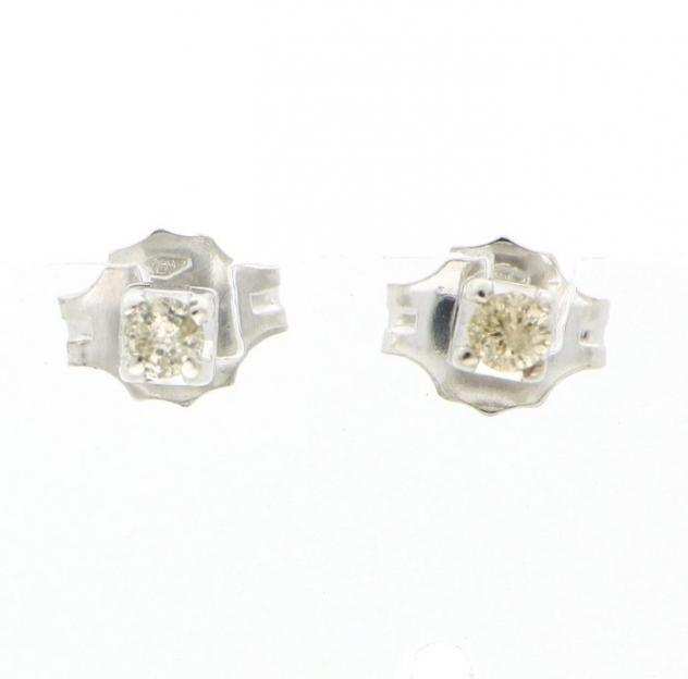 No reserve price - 18 carati Oro bianco - Orecchini - 0.14 ct Diamante