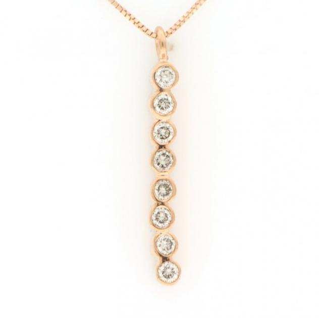 No reserve price - 18 carati Oro rosa - Collana - 0.20 ct Diamante