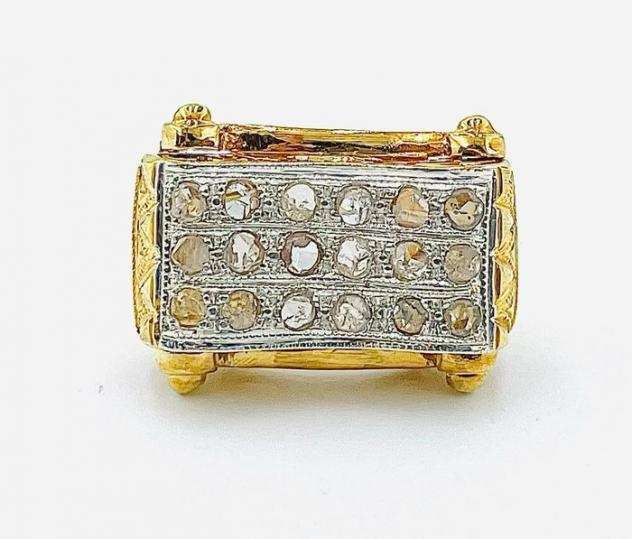 NO RESERVE PRICE Argento, Oro - Anello Diamanti