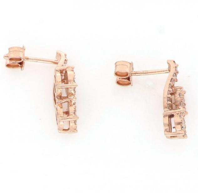  No reserve price  New - 0.72 ct. - 18 carati Oro rosa - Orecchini Diamanti