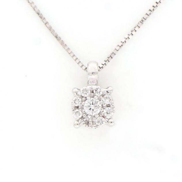  No Reserve Price  New - 18 carati Oro bianco - Collana con ciondolo Diamanti
