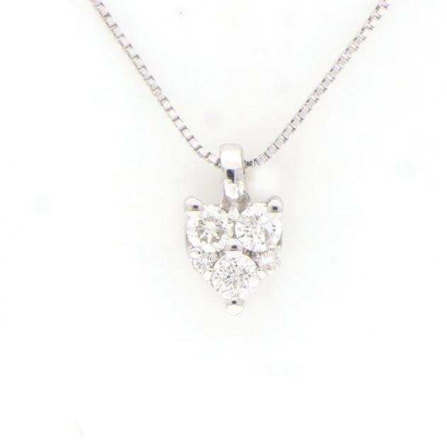  No Reserve Price  New - 18 carati Oro bianco - Collana con pendente - 0.12 ct Diamante