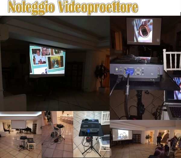 Noleggio Affito Videoproettore con telo 2MT x 2MT per eventi cerimonie in genere