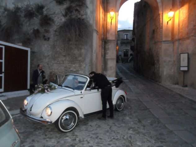 Noleggio bellissimo maggiolino cabrio bianco matrimoni Reggio Calabria