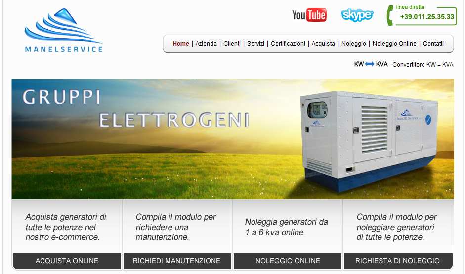 noleggio gruppi elettrogeno da 3 kva 6 kva 10kva 15 kva milano roma torino