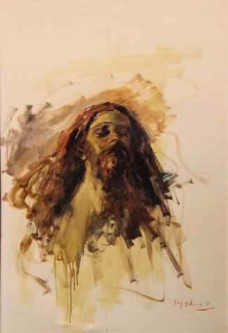 Norberto Martini pittore olio su tela Cristo morente