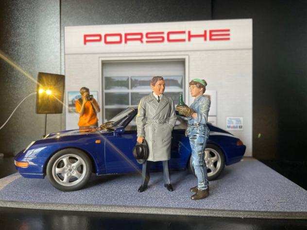 Norev - 118 - Diorama Porsche service dealer 911 993 Carrera coupegrave