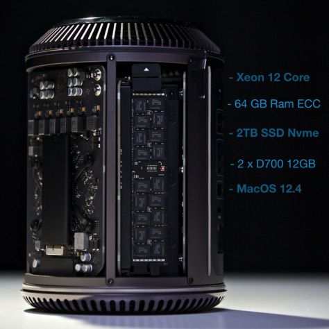 Nuovo Mac Pro Xeon 12 Core 64GB Ram 2TB SSD 2xD700
