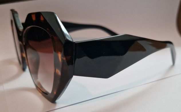 occhiali da sole lenti sfumate modello esagonale unico introvabile, nuovo