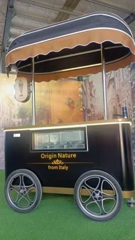 OEM Gelato Showcase Popsicle Freezers Hand Push Italian Ice Cream Display Cart