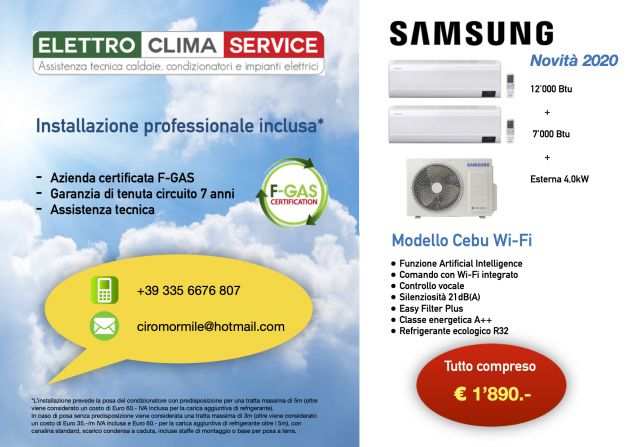 Offerta installazione nuovo climatizzatore Samsung