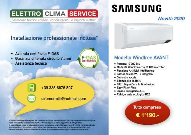 Offerta installazione nuovo climatizzatore Samsung