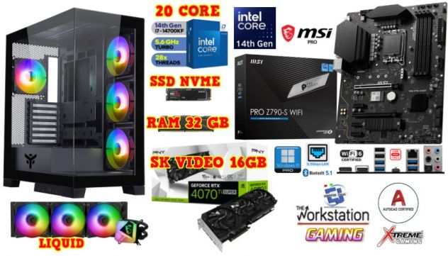 OFFERTA PC GAMING i7-14700K 32GB RAM NVIDIA RTX 4070 Ti SUPER 16GB WIN11P