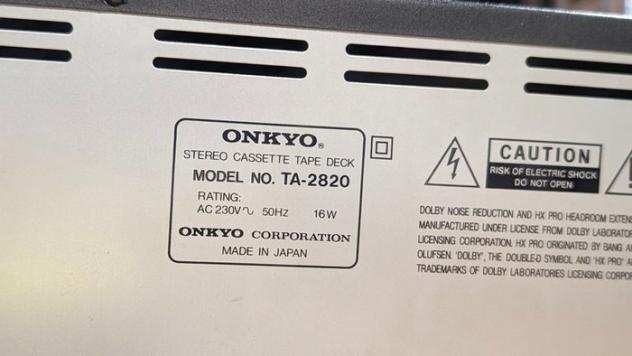 Onkyo - TA 2820 - 2 Motor Registratore ndash lettore di cassette