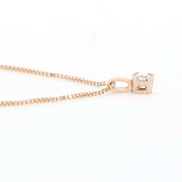 Oro rosa - Collana con ciondolo - 0.08 ct Diamante