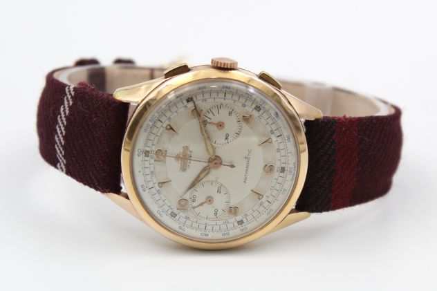 Orologio Watch Cronografo Vintage Dichi Watch in Oro 18 kt. n. 640 Cinturino Ver