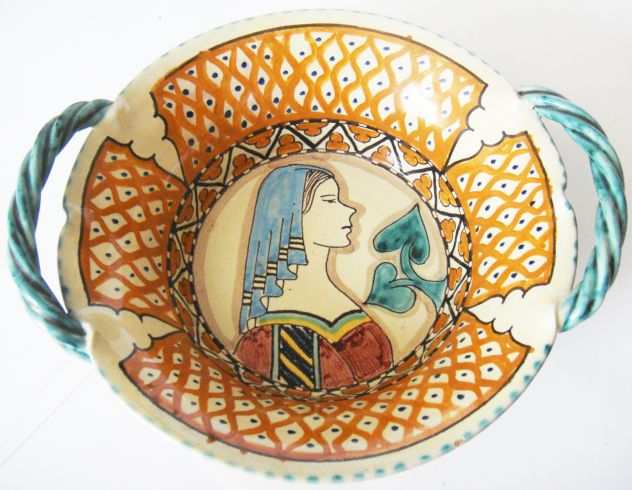 Orvieto-Ceramica smaltata dipinta a mano-anni 60-Lab. Ceramica S.C.O.-