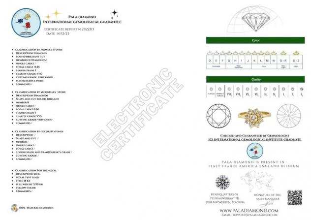 Pala Diamond - 18 carati Oro - Anello - 0.85 ct Diamante