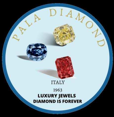 Pala Diamond - 18 carati Oro bianco - Anello - 1.00 ct Diamante - Zaffiri