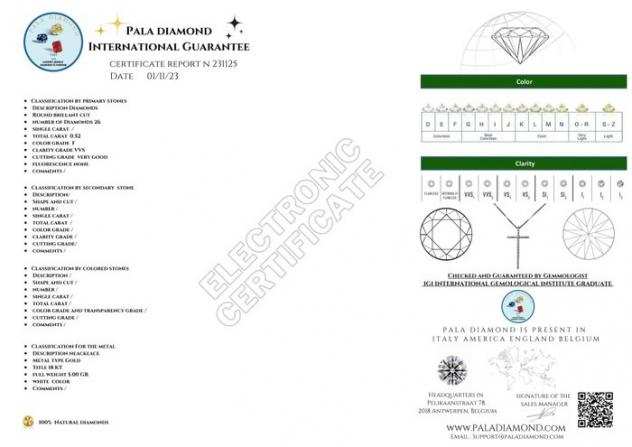 Pala Diamond - 18 carati Oro bianco - Collana - 0.52 ct Diamante