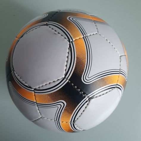 Pallone Da Calcio In Cuoio - Nuovo - Bianco e Arancio - Size 5