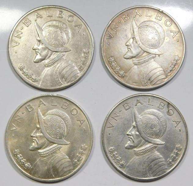 Panama. 1 Balboa 1934-1947 (4 Coins)