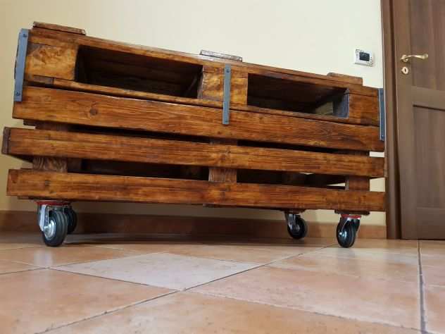 PANCHINADIVANETTO IN LEGNO ECO PALLET COLORE NOCE SCURO