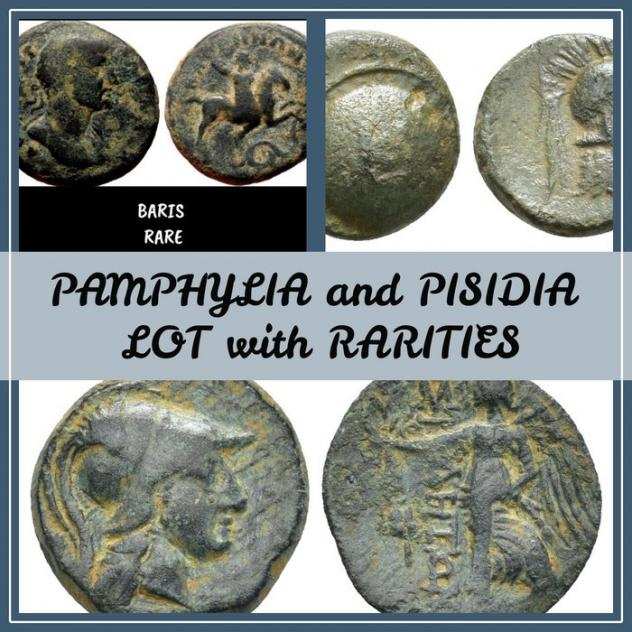 Panfilia, Side  Pisidia, Baris. Lot of 3 bronzes (AE 19, AE 15 and AE 11)