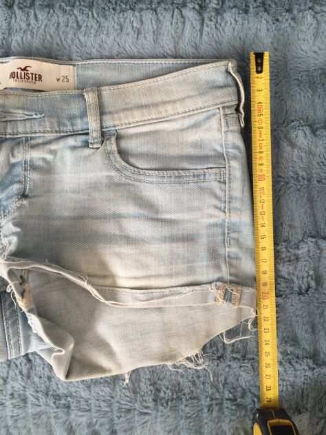 Pantaloncini donna corti Hollister color jeans scoloriti W25 taglia 39