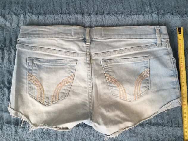 Pantaloncini donna corti Hollister color jeans scoloriti W25 taglia 39