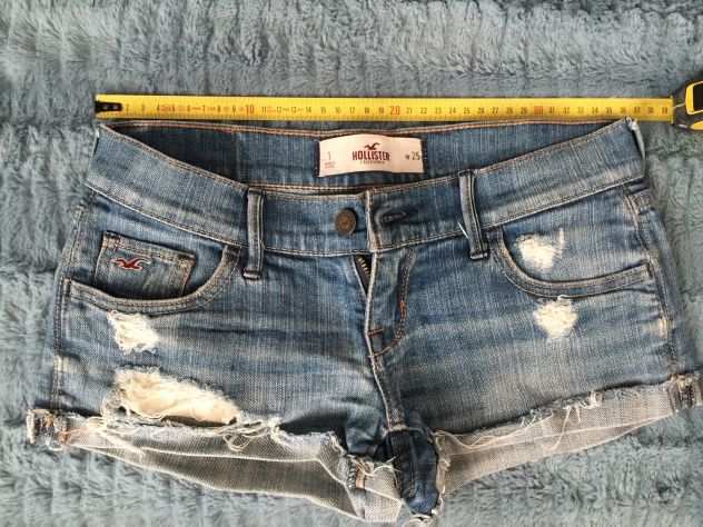 Pantaloncini donna Hollister corti color jeans W25 taglia 39