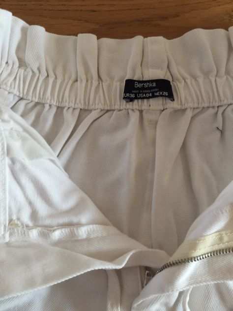 Pantalone bianco donna misura 36 elastico in vita e tasche laterali