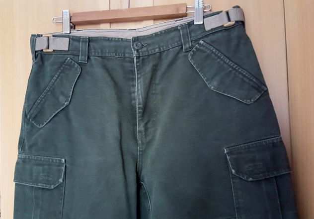 PANTALONE CARGO IN COTONE INVERNALE VERDE MILITARE