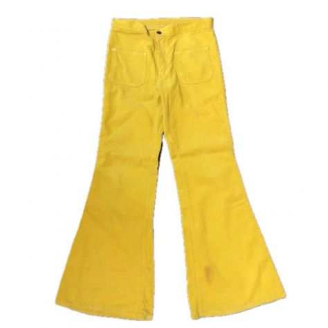 Pantaloni Gialli in Velluto WALLYS, Taglia M, Donna - Stile Vintage e Originale