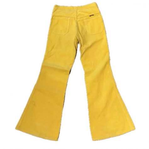 Pantaloni Gialli in Velluto WALLYS, Taglia M, Donna - Stile Vintage e Originale