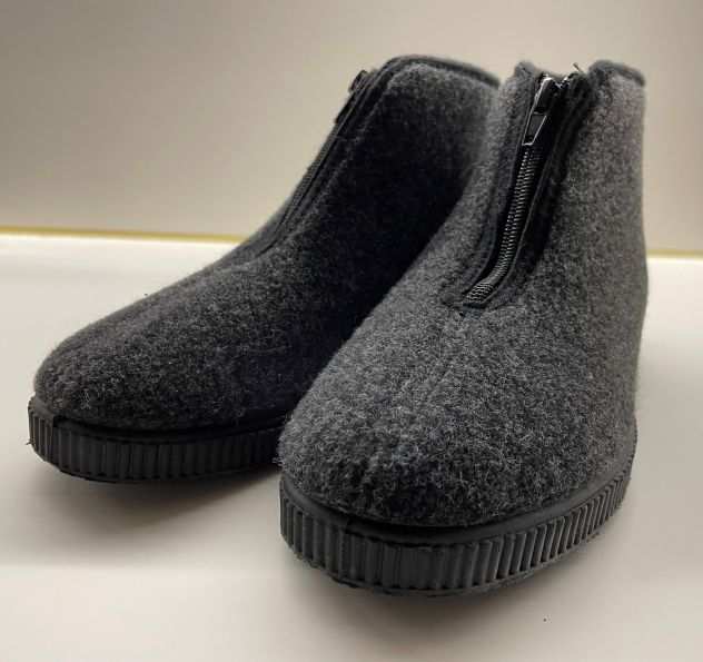 Pantofole alte in lana con cerniera, numero 41