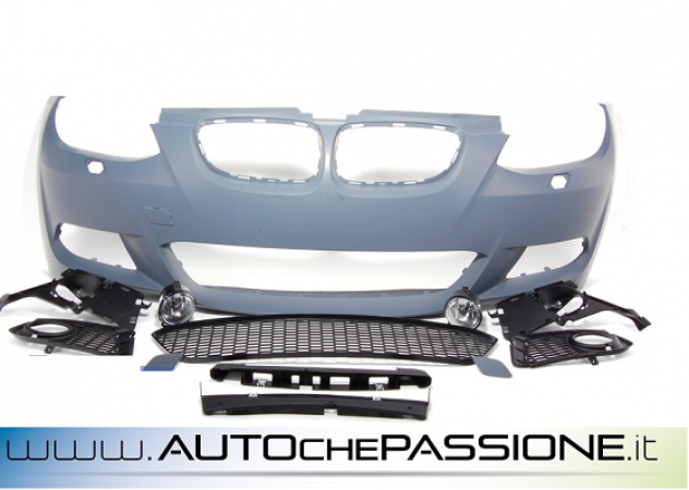 Paraurti anteriore M Look per BMW Serie 3 E92 E93 dal 2006 2010 con fori per sensori