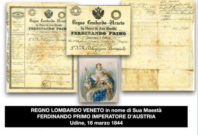 Passaporto in nome di Sua Maestagrave Ferdinando Primo - Imperatore dAustria, Re dUngheria, Boemia, Lombardia, Venezia, etc. - 1844