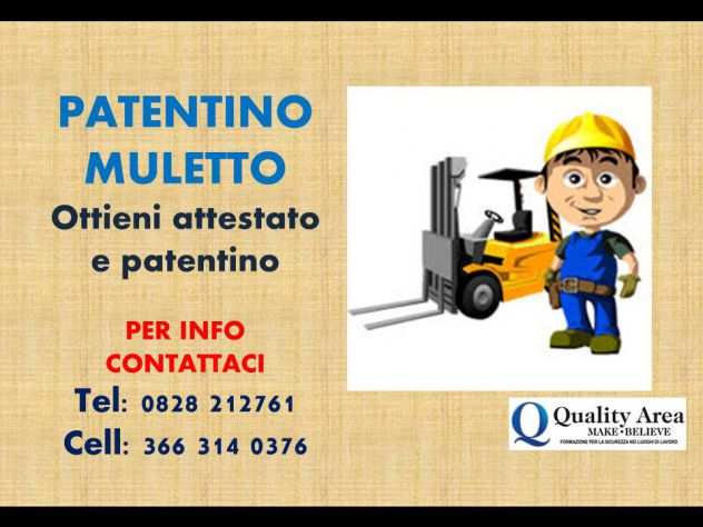 Patentino Carrello Elevatore (MULETTO)