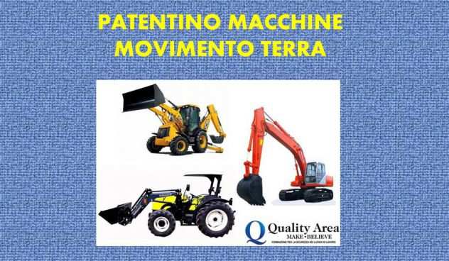 Patentino macchine movimento terra