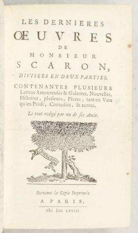 Paul Scarron - Les Dernieres Oeuvres de Monsieur Scaron ... - 1668