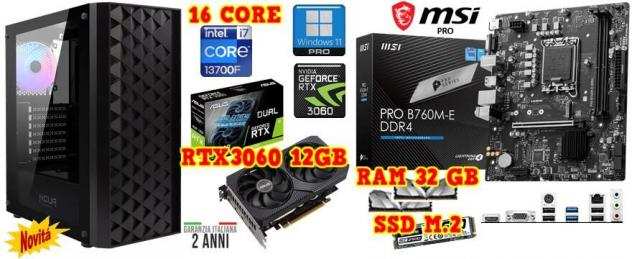 PC GAMING i7-13700 16 CORE NVIDIA RTX3060-12GB