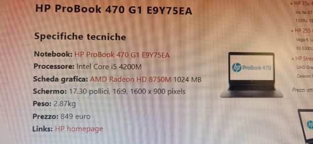 PC portatile Hp 470 ProBook - i5 - 17.3quot pollici