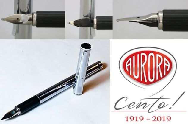 Penna stilografica Aurora Hastil MediumBroad Flighter pennino oro 14Kt.