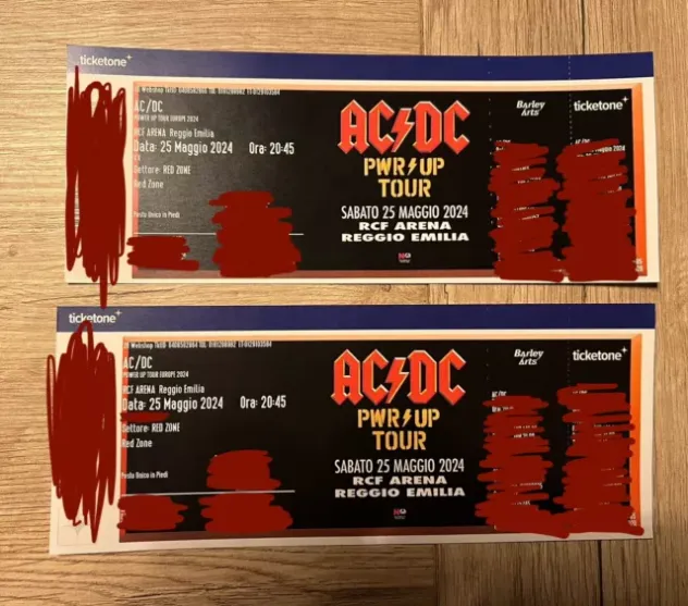 Per concerto AcDc vendo 2 biglietti RedZone
