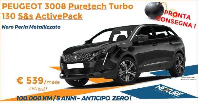 PEUGEOT 3008 Puretech Turbo 130 Samps ActivePack - Noleggio