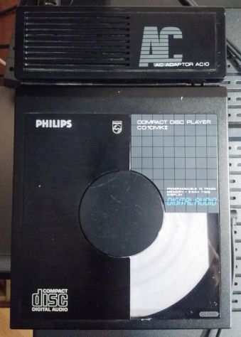 Philips CD-10 Mark II portable cd player, con alimentatore 220V originale