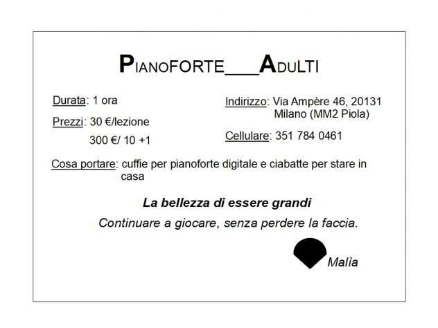 Pianoforte Adulti