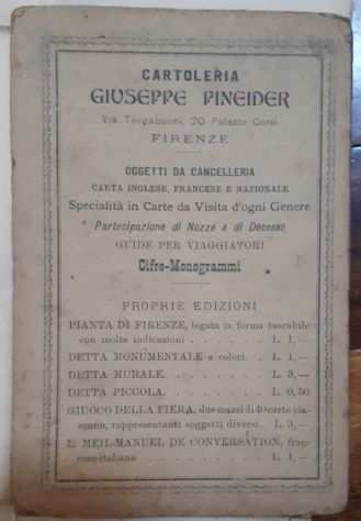 PIANTA DI FIRENZE, CARTA TOPOGRAFICA Scala 15700, G. PINEIDER, anni 15-20.