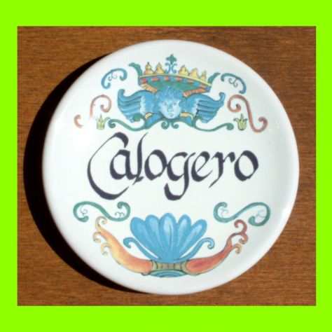 Piattino in ceramica personalizzato con nome Calogero